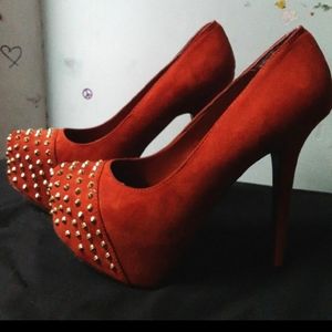 High heel studded platforms